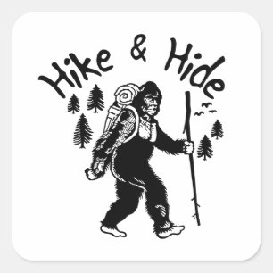 Hike & Hide Bigfoot Square Sticker