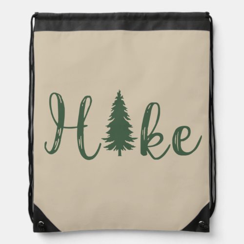 Hike hiking logo for hikers with pine tree drawstring bag