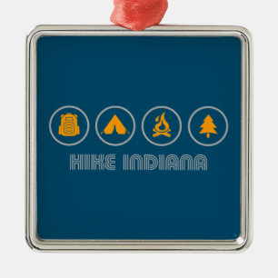 Hike Indiana Metal Ornament