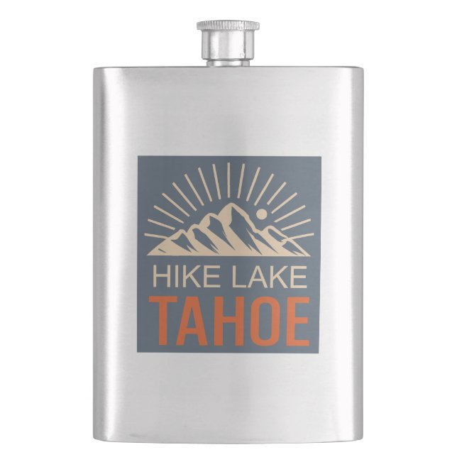 Hike Lake Tahoe Sunburst Flask (Front)