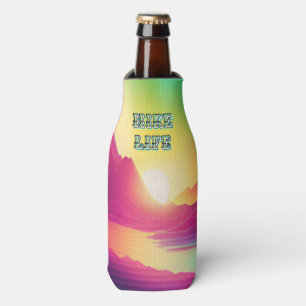"Hike Life" Colorful Mountain Scene Bottle Cooler