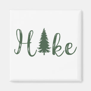Hike logo pine tree hiking lover magnet