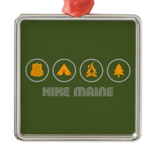 Hike Maine Metal Ornament