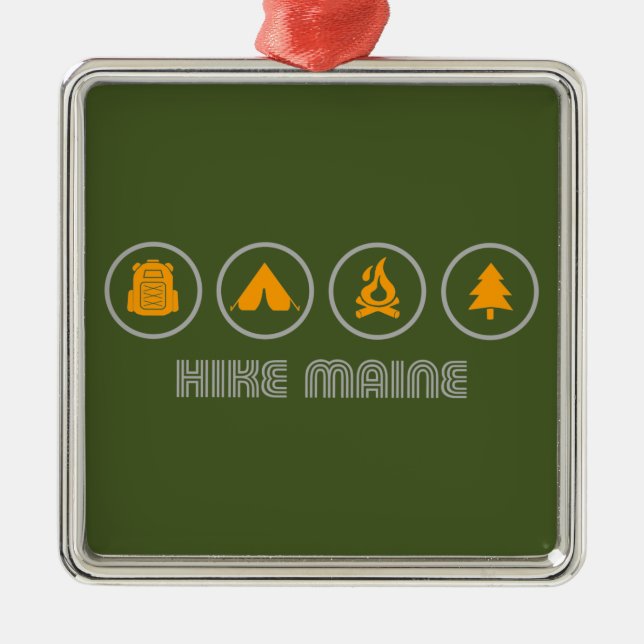 Hike Maine Metal Ornament (Front)