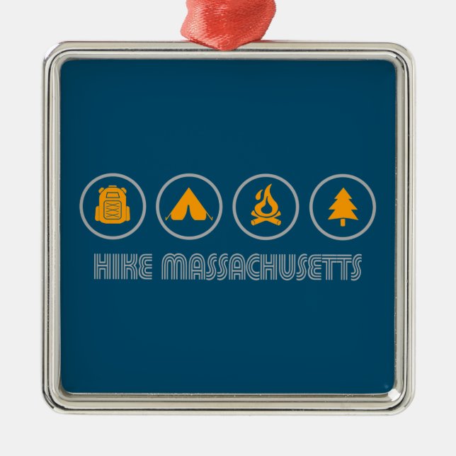 Hike Massachusetts Metal Ornament (Front)