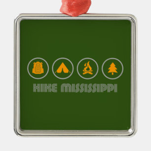Hike Mississippi Metal Ornament