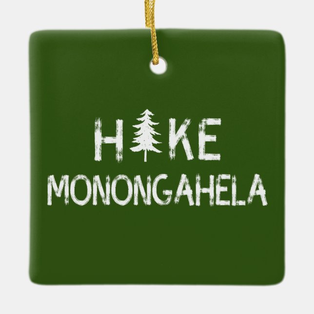Hike Monongahela West Virginia Tree Ceramic Ornament (Front)