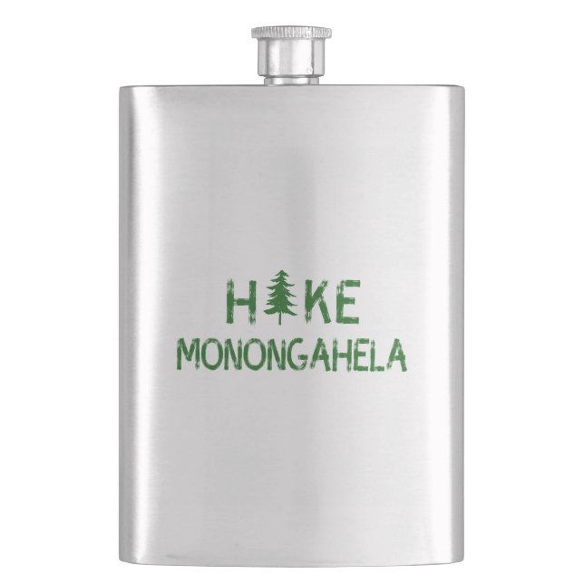 Hike Monongahela West Virginia Tree Flask (Front)