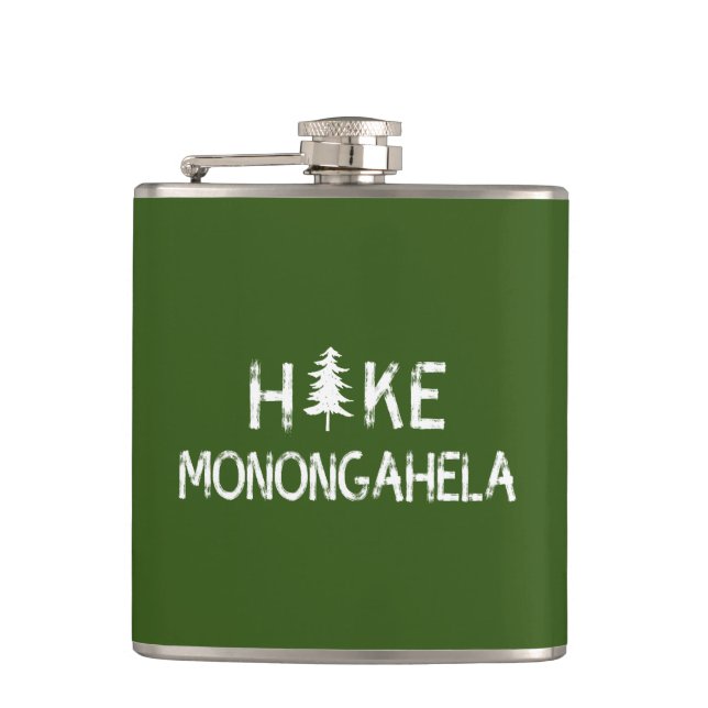 Hike Monongahela West Virginia Tree Flask (Front)