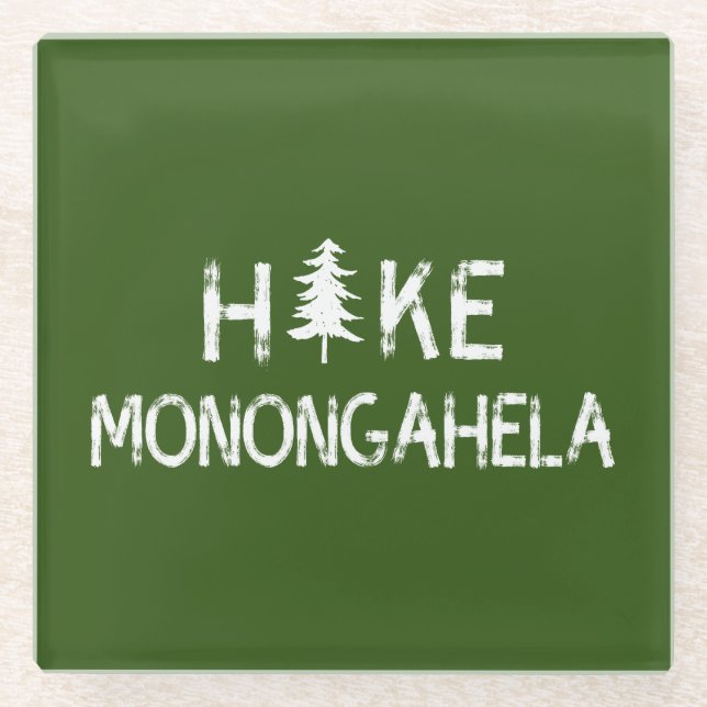 Hike Monongahela West Virginia Tree Glass Coaster (Front)