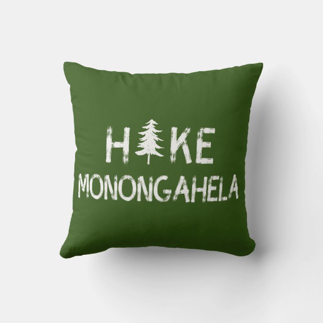 Hike Monongahela West Virginia Tree Throw Pillow (Back)