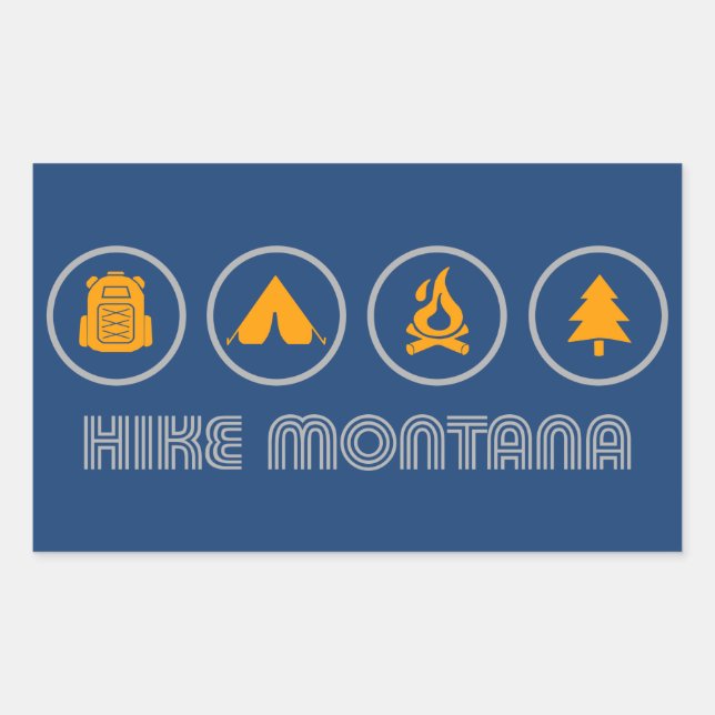 Hike Montana Rectangular Sticker (Front)