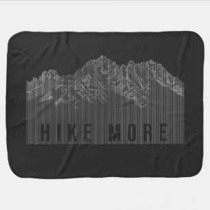 Hike More Mountains White Baby Blanket