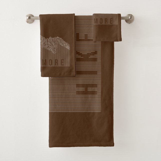 Hike More Mountains White Bath Towel Set (Insitu)