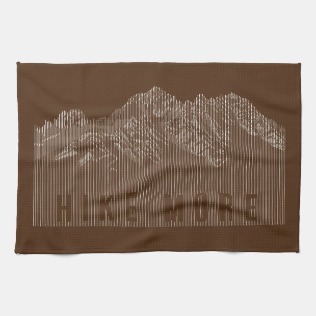 Hike More Mountains White Kitchen Towel (Horizontal)