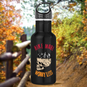 Hike More Stress Less Outdoor Adventure Stainless Steel Water Bottle