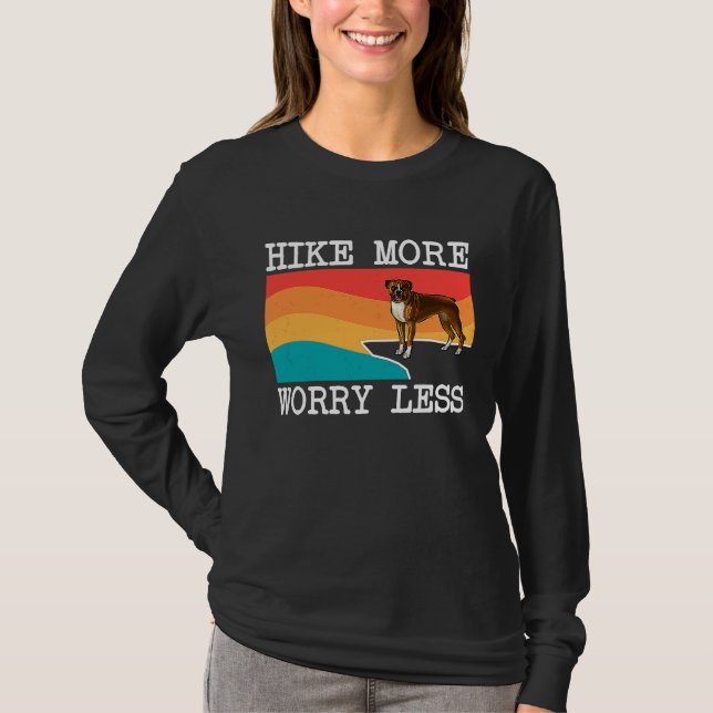 Hike More Worry Less Boxer Graphic Hiking T-Shirt (Front)