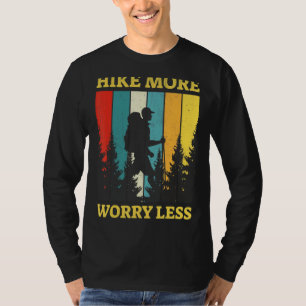 Hike More Worry Less  Campfire Mountains Camping T-Shirt
