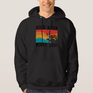 Hike More Worry Less Cardigan Welsh Corgi Graphic Hoodie