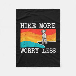 Hike more worry less dalmatian graphic hiking fleece blanket