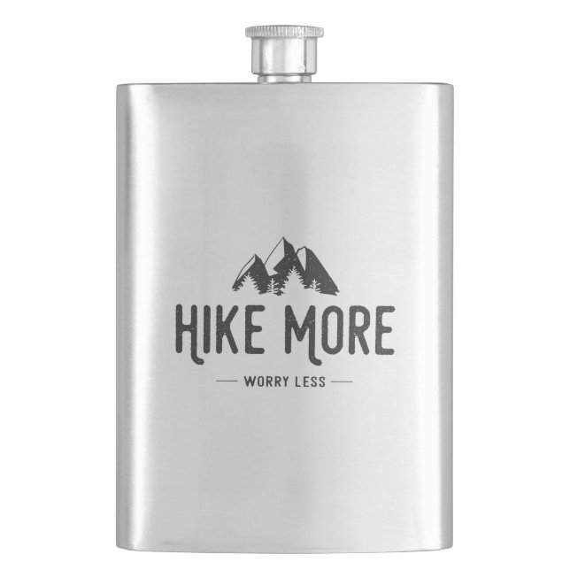 Hike More Worry Less Flask (Front)