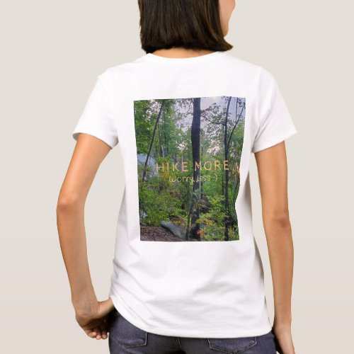 Hike More Worry Less Forest Sunrise Ladies T_Shirt