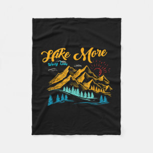 Hike more worry less funny summer camping hiking fleece blanket