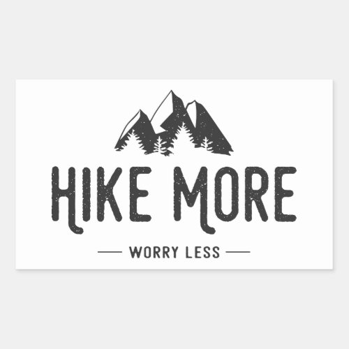 Hike More Worry Less Rectangular Sticker