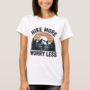 Hike More, Worry Less – Retro Sunset Hiking Tee