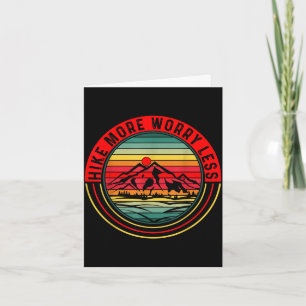 Hike more worry less retro vintage sunset card