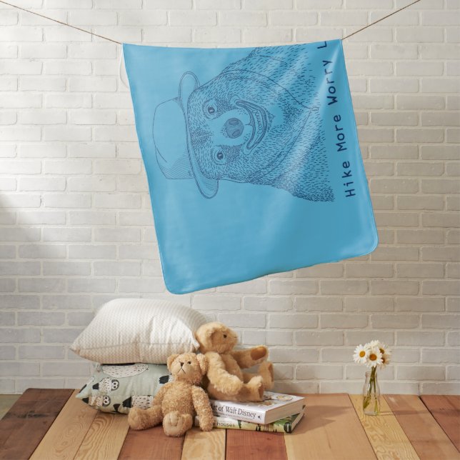Hike More Worry less / Smiling Bear Baby Blanket (In Situ)