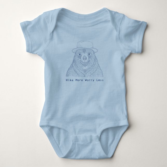 Hike More Worry less / Smiling Bear Baby Bodysuit (Front)