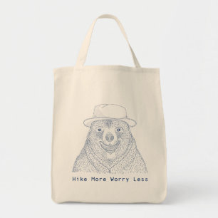 Hike More Worry less / Smiling Bear Tote Bag