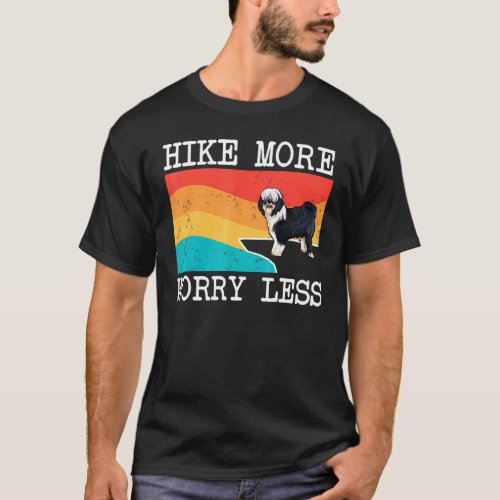 Hike More Worry Less Tibetan Terrier Graphic Hikin T-Shirt