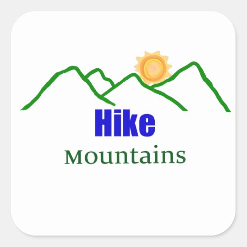 Hike Mountains Silhouette Sticker
