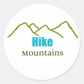 Hike Mountains Simplistic Silhouette Sticker by seashell2 at Zazzle