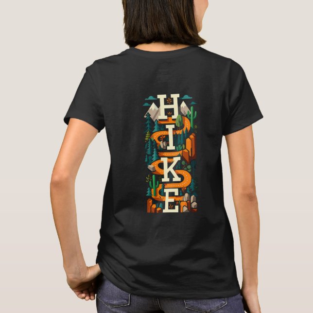 HIKE Nature Trail Adventure Graphic Women T-Shirt (Back)