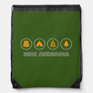 Hike Nebraska Drawstring Bag