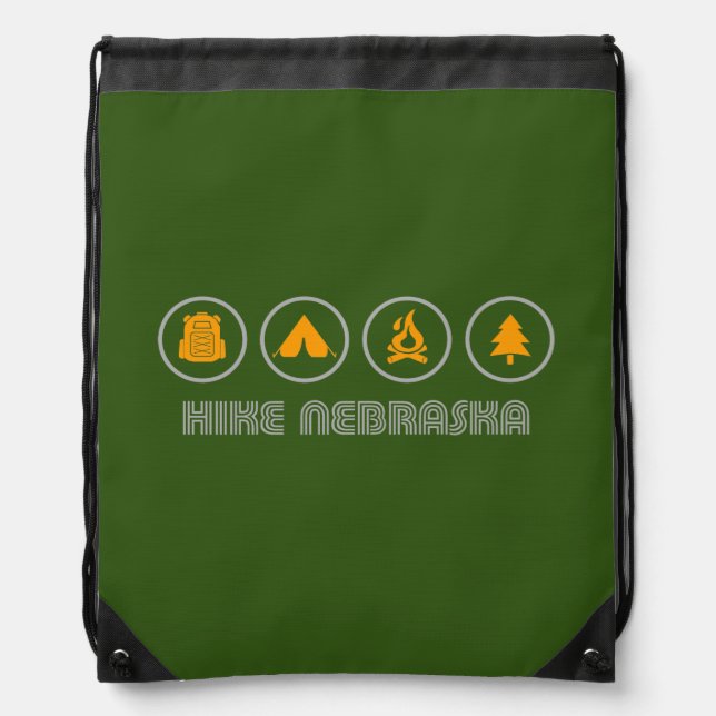 Hike Nebraska Drawstring Bag (Front)
