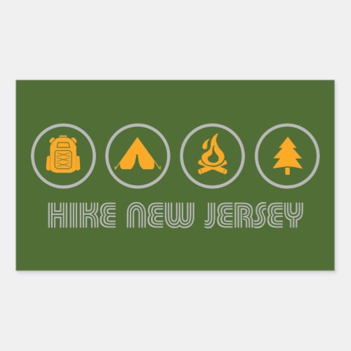 Hike New Jersey Rectangular Sticker