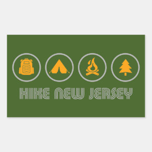 Hike New Jersey Rectangular Sticker