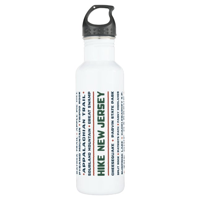 Hike New Jersey - Water Bottle (Front)