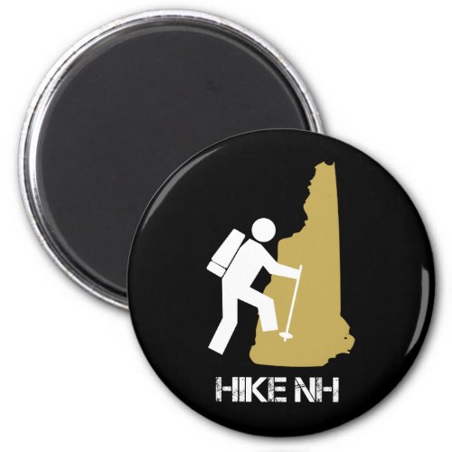 Hike NH Hiker Backpacker Black Magnet