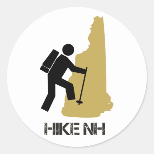 Hike NH Hiker Backpacker New Hampshire Classic Rou Classic Round Sticker