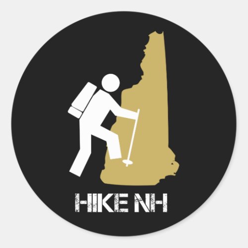 Hike NH Hiker Backpacker New Hampshire  Classic Round Sticker
