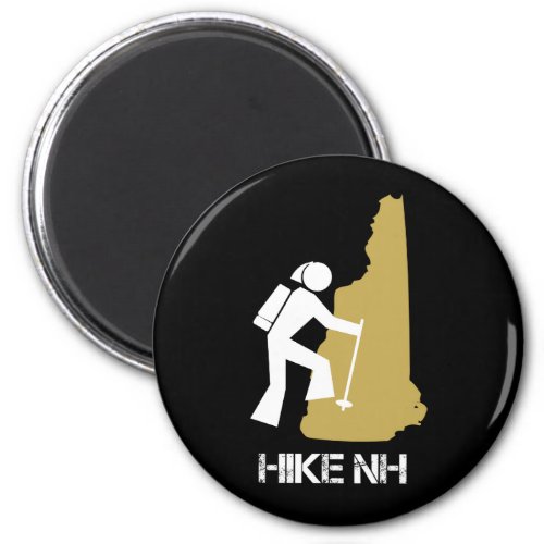 Hike NH Hiker Backpacker  _ Woman Black Magnet