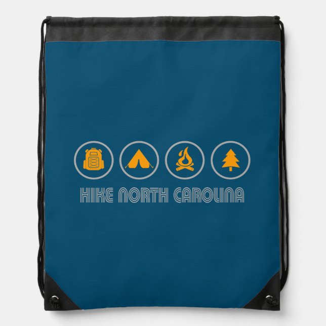 Hike North Carolina Drawstring Bag (Front)