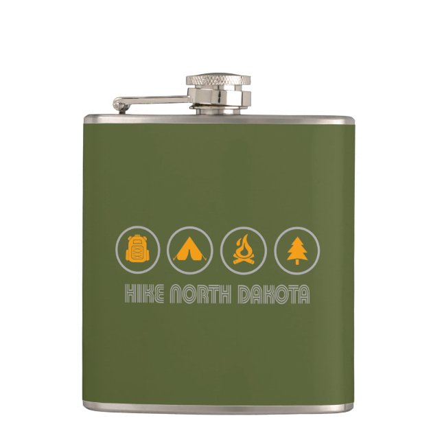 Hike North Dakota Flask (Front)