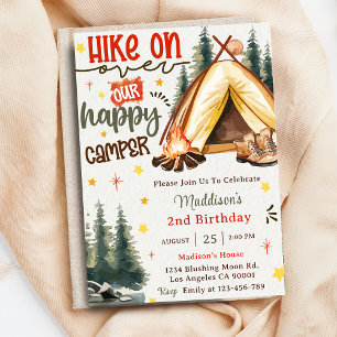 Hike On Our Happy Camper Birthday Party  Invitation