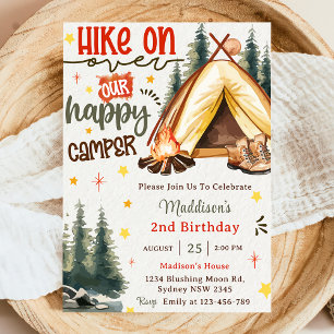 Hike On Our Happy Camper Birthday Party  Invitation